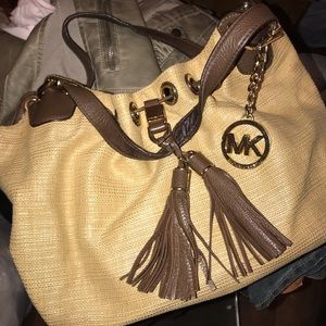 Michael Kors straw tote brown/tan | size: OS